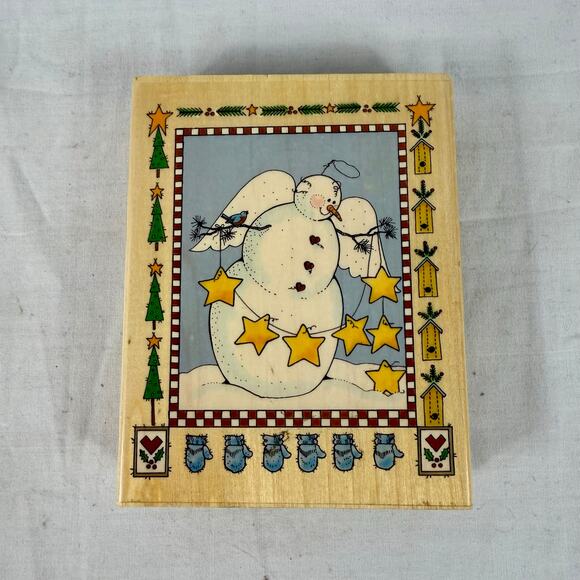 Sandi Gore Evans L25054 Starry Snowman Uptown Rubber Stamps Crafts Scrapbooking - Picture 1 of 3